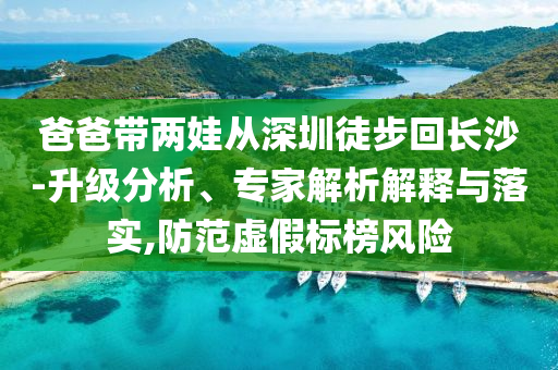 爸爸带两娃从深圳徒步回长沙-升级分析、专家解析解释与落实,防范虚假标榜风险