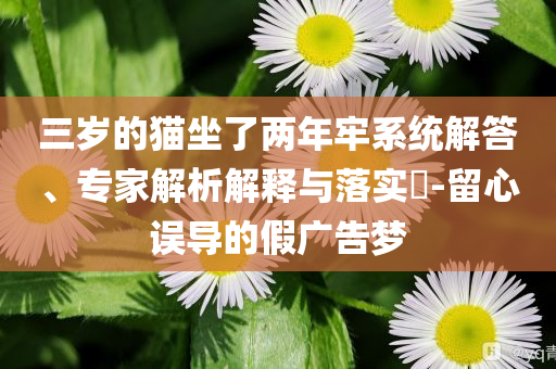 三岁的猫坐了两年牢系统解答、专家解析解释与落实​-留心误导的假广告梦