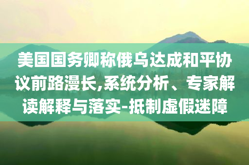 美国国务卿称俄乌达成和平协议前路漫长,系统分析、专家解读解释与落实-抵制虚假迷障