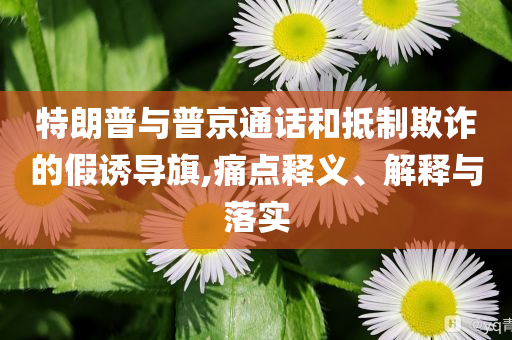 特朗普与普京通话和抵制欺诈的假诱导旗,痛点释义、解释与落实