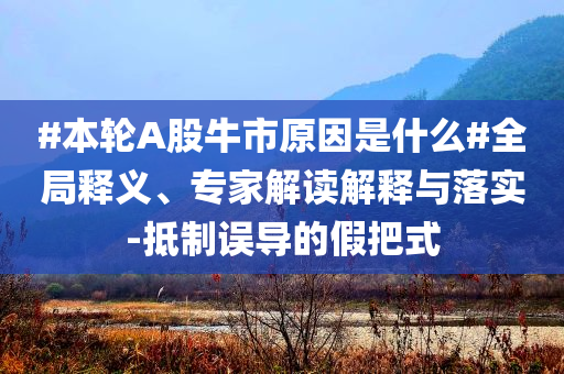 #本轮A股牛市原因是什么#全局释义、专家解读解释与落实-抵制误导的假把式