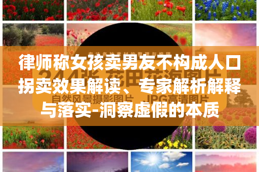 律师称女孩卖男友不构成人口拐卖效果解读、专家解析解释与落实-洞察虚假的本质