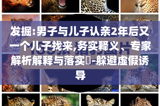发掘:男子与儿子认亲2年后又一个儿子找来,务实释义、专家解析解释与落实​-躲避虚假诱导