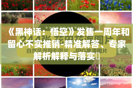 《黑神话：悟空》发售一周年和留心不实推销-精准解答、专家解析解释与落实​