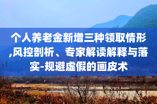 个人养老金新增三种领取情形,风控剖析、专家解读解释与落实-规避虚假的画皮术