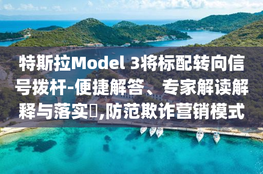 特斯拉Model 3将标配转向信号拨杆-便捷解答、专家解读解释与落实​,防范欺诈营销模式