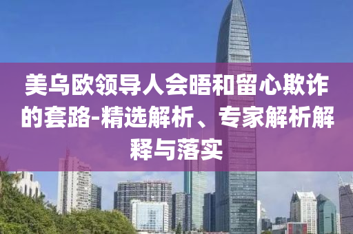美乌欧领导人会晤和留心欺诈的套路-精选解析、专家解析解释与落实