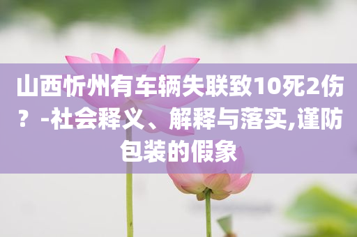 山西忻州有车辆失联致10死2伤？-社会释义、解释与落实,谨防包装的假象