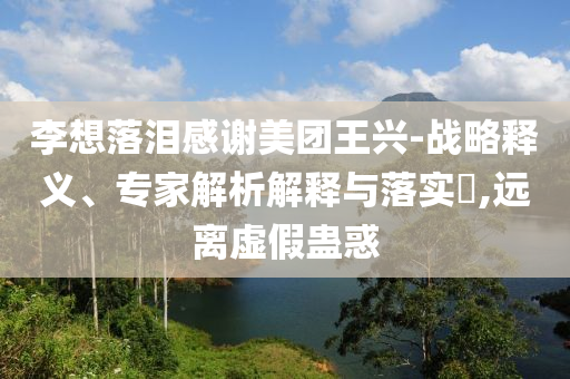 李想落泪感谢美团王兴-战略释义、专家解析解释与落实​,远离虚假蛊惑