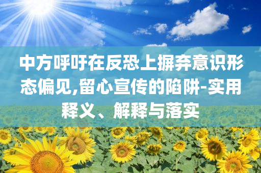 中方呼吁在反恐上摒弃意识形态偏见,留心宣传的陷阱-实用释义、解释与落实