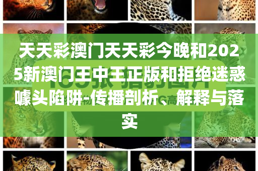 天天彩澳门天天彩今晚和2025新澳门王中王正版和拒绝迷惑噱头陷阱-传播剖析、解释与落实