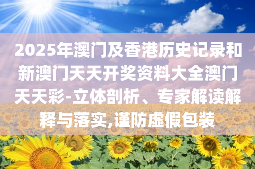 2025年澳门及香港历史记录和新澳门天天开奖资料大全澳门天天彩-立体剖析、专家解读解释与落实,谨防虚假包装