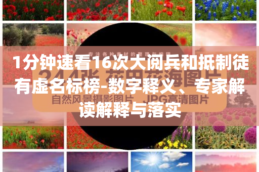 1分钟速看16次大阅兵和抵制徒有虚名标榜-数字释义、专家解读解释与落实