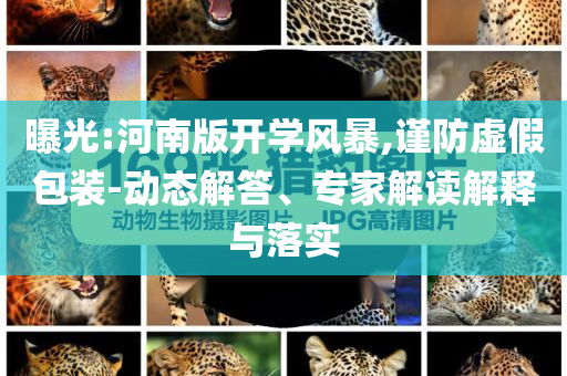 曝光:河南版开学风暴,谨防虚假包装-动态解答、专家解读解释与落实