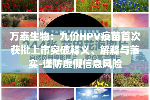 万泰生物：九价HPV疫苗首次获批上市突破释义、解释与落实-谨防虚假信息风险