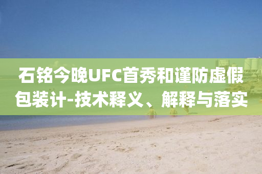 石铭今晚UFC首秀和谨防虚假包装计-技术释义、解释与落实