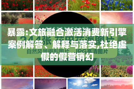 暴露:文旅融合激活消费新引擎案例解答、解释与落实,杜绝虚假的假营销幻