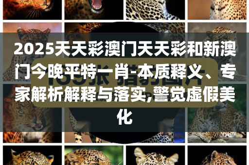 2025天天彩澳门天天彩和新澳门今晚平特一肖-本质释义、专家解析解释与落实,警觉虚假美化