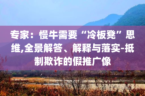 专家：慢牛需要“冷板凳”思维,全景解答、解释与落实-抵制欺诈的假推广像