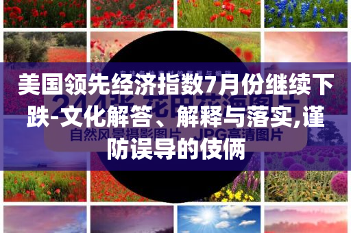 美国领先经济指数7月份继续下跌-文化解答、解释与落实,谨防误导的伎俩