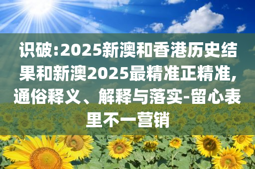识破:2025新澳和香港历史结果和新澳2025最精准正精准,通俗释义、解释与落实-留心表里不一营销