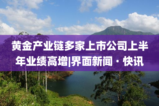 黄金产业链多家上市公司上半年业绩高增|界面新闻 · 快讯