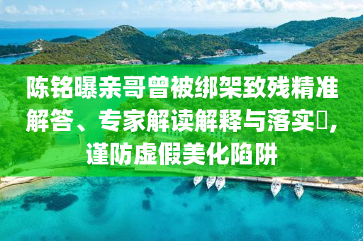陈铭曝亲哥曾被绑架致残精准解答、专家解读解释与落实​,谨防虚假美化陷阱