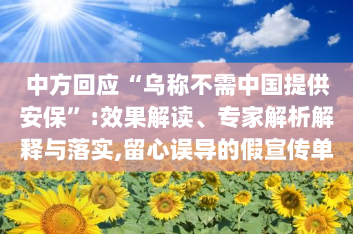 中方回应“乌称不需中国提供安保”:效果解读、专家解析解释与落实,留心误导的假宣传单