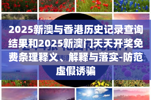 2025新澳与香港历史记录查询结果和2025新澳门天天开奖免费条理释义、解释与落实-防范虚假诱骗