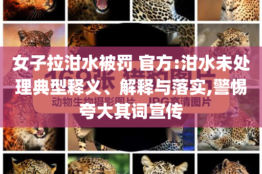 女子拉泔水被罚 官方:泔水未处理典型释义、解释与落实,警惕夸大其词宣传
