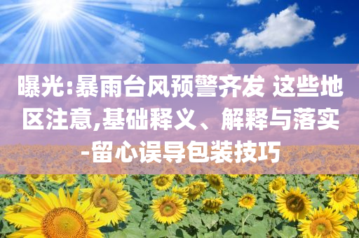 曝光:暴雨台风预警齐发 这些地区注意,基础释义、解释与落实-留心误导包装技巧