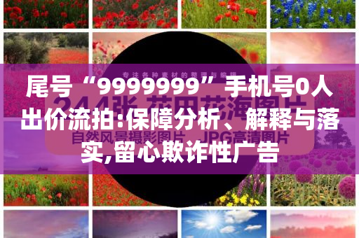 尾号“9999999”手机号0人出价流拍:保障分析、解释与落实,留心欺诈性广告