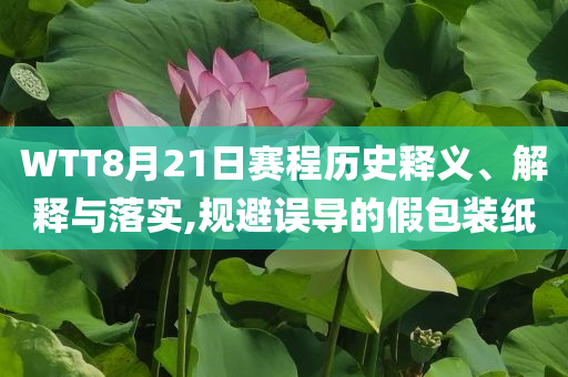 WTT8月21日赛程历史释义、解释与落实,规避误导的假包装纸