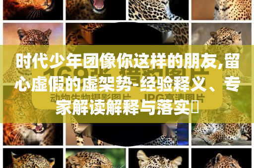 时代少年团像你这样的朋友,留心虚假的虚架势-经验释义、专家解读解释与落实​