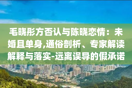 毛晓彤方否认与陈晓恋情：未婚且单身,通俗剖析、专家解读解释与落实-远离误导的假承诺