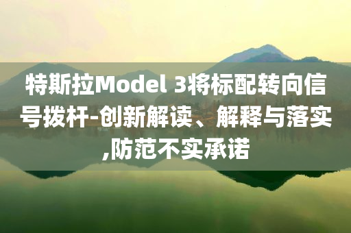 特斯拉Model 3将标配转向信号拨杆-创新解读、解释与落实,防范不实承诺