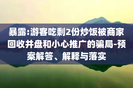 暴露:游客吃剩2份炒饭被商家回收并盘和小心推广的骗局-预案解答、解释与落实