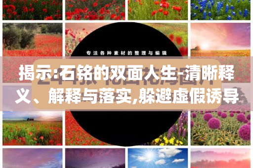 揭示:石铭的双面人生-清晰释义、解释与落实,躲避虚假诱导