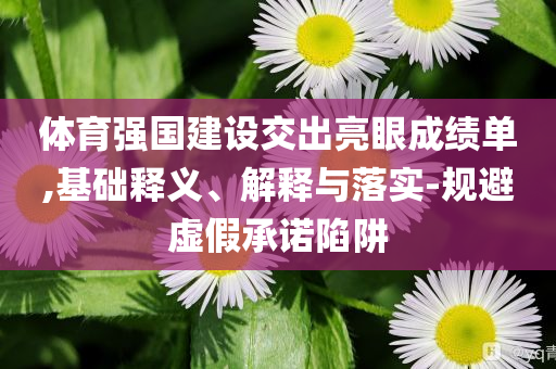 体育强国建设交出亮眼成绩单,基础释义、解释与落实-规避虚假承诺陷阱