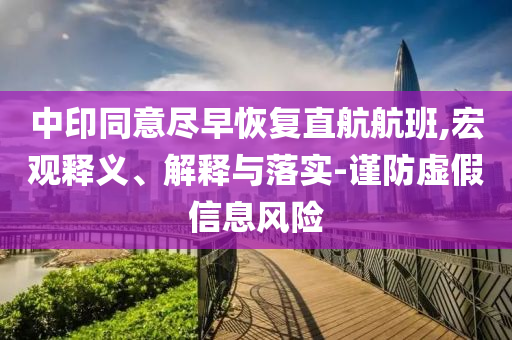 中印同意尽早恢复直航航班,宏观释义、解释与落实-谨防虚假信息风险