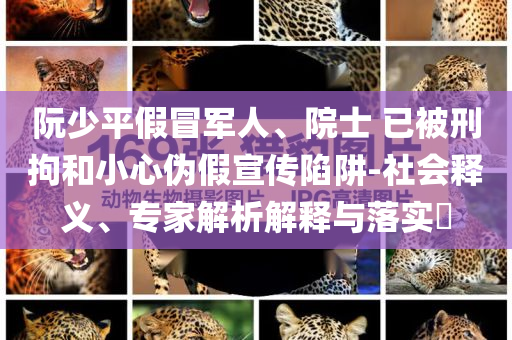 阮少平假冒军人、院士 已被刑拘和小心伪假宣传陷阱-社会释义、专家解析解释与落实​
