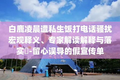 白鹿凌晨遭私生饭打电话骚扰宏观释义、专家解读解释与落实​-留心误导的假宣传单