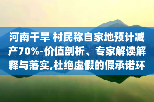 河南干旱 村民称自家地预计减产70%-价值剖析、专家解读解释与落实,杜绝虚假的假承诺环
