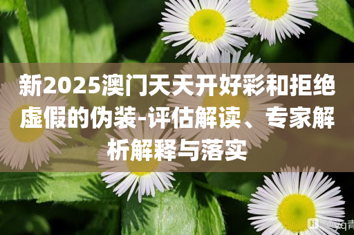 新2025澳门天天开好彩和拒绝虚假的伪装-评估解读、专家解析解释与落实