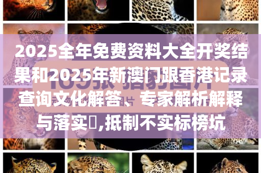 2025全年免费资料大全开奖结果和2025年新澳门跟香港记录查询文化解答、专家解析解释与落实​,抵制不实标榜坑