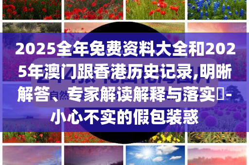 2025全年免费资料大全和2025年澳门跟香港历史记录,明晰解答、专家解读解释与落实​-小心不实的假包装惑