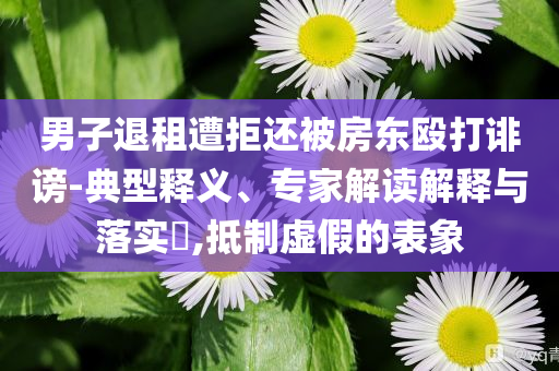 男子退租遭拒还被房东殴打诽谤-典型释义、专家解读解释与落实​,抵制虚假的表象