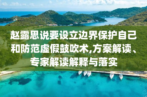 赵露思说要设立边界保护自己和防范虚假鼓吹术,方案解读、专家解读解释与落实